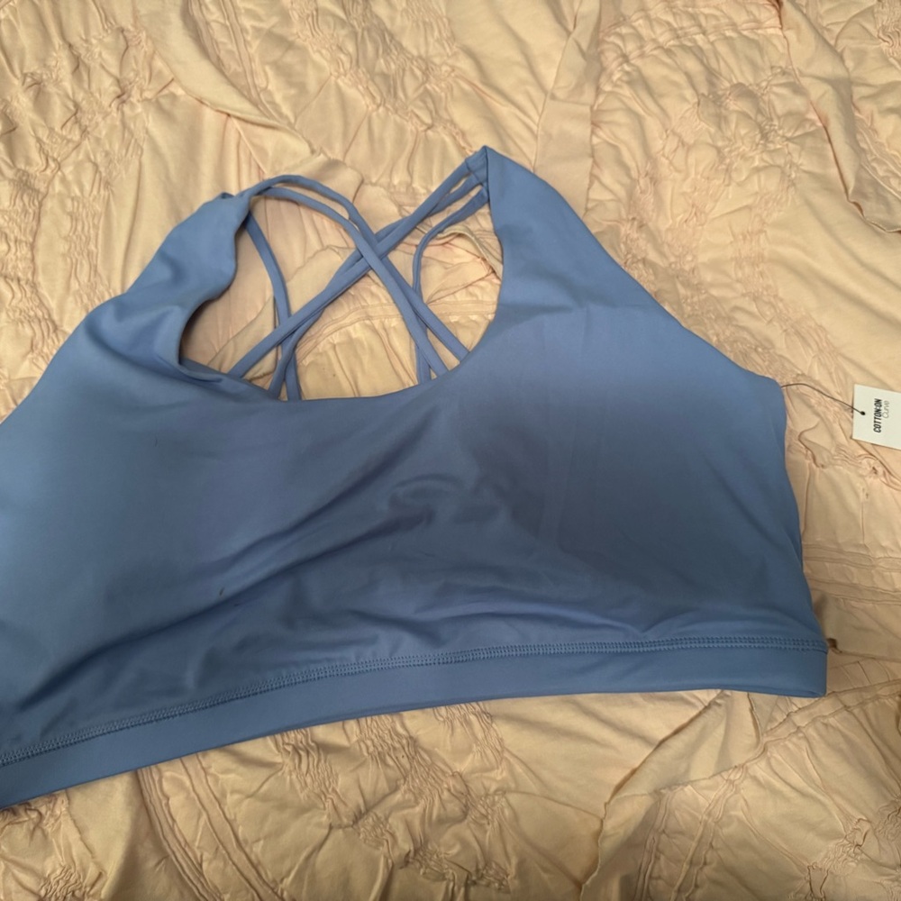 Light Blue Strappy Sports Bra
